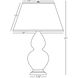 Double Gourd 31 inch 150 watt Matte Steel Blue Glazed Ceramic with Antique Brass Table Lamp Portable Light in Ink Black with Rose Red