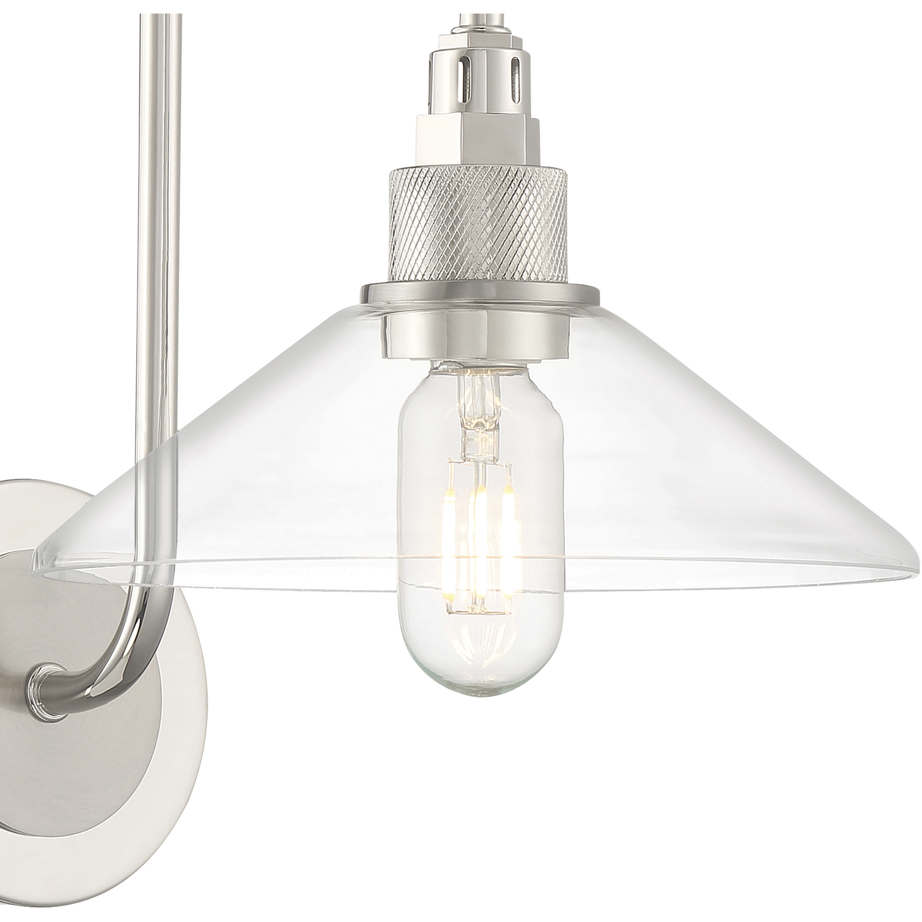 Charis Sconce Wall Light in Polished Nickel with Brushed Nickel