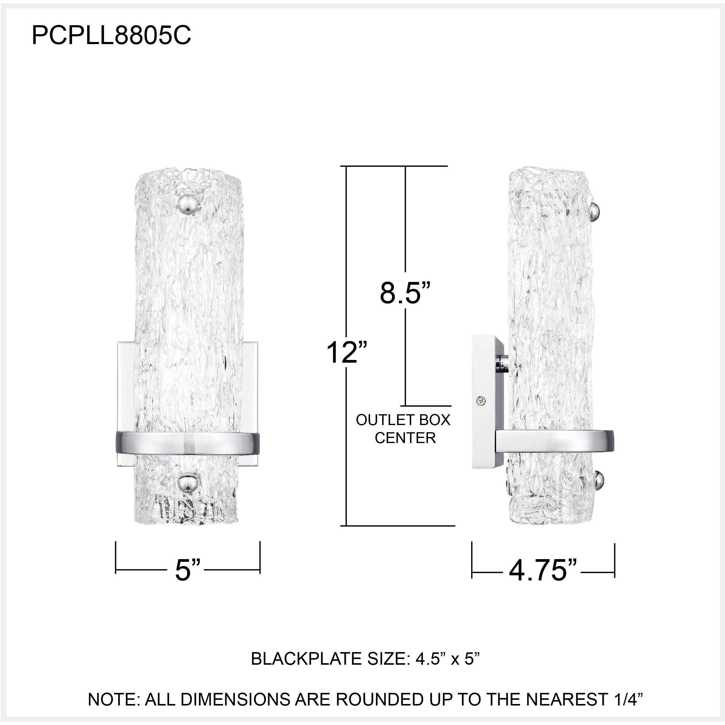 Pell 5 inch Polished Chrome Wall Sconce Wall Light, Small