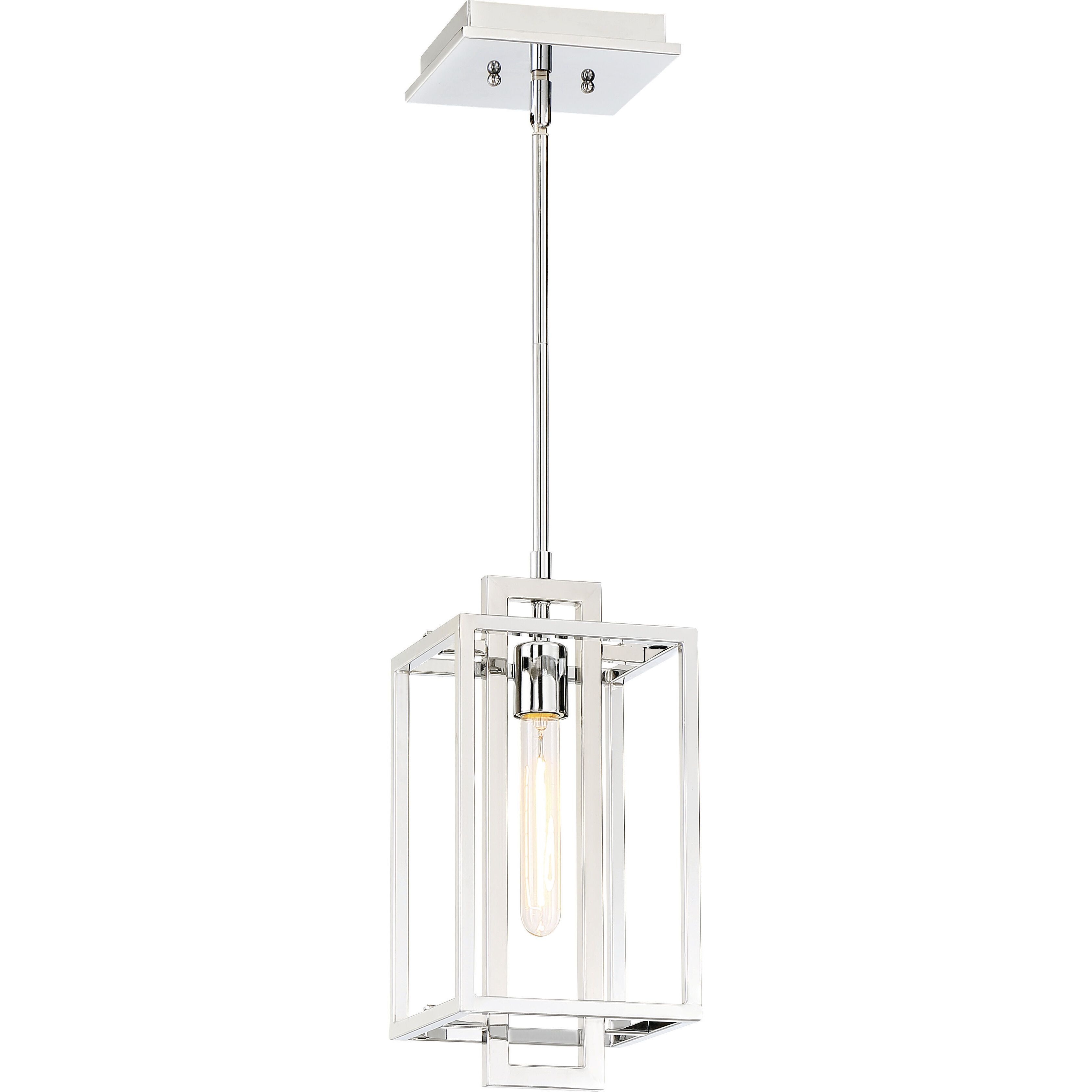 Cubic 1 Light 7 inch Chrome Mini Pendant Ceiling Light