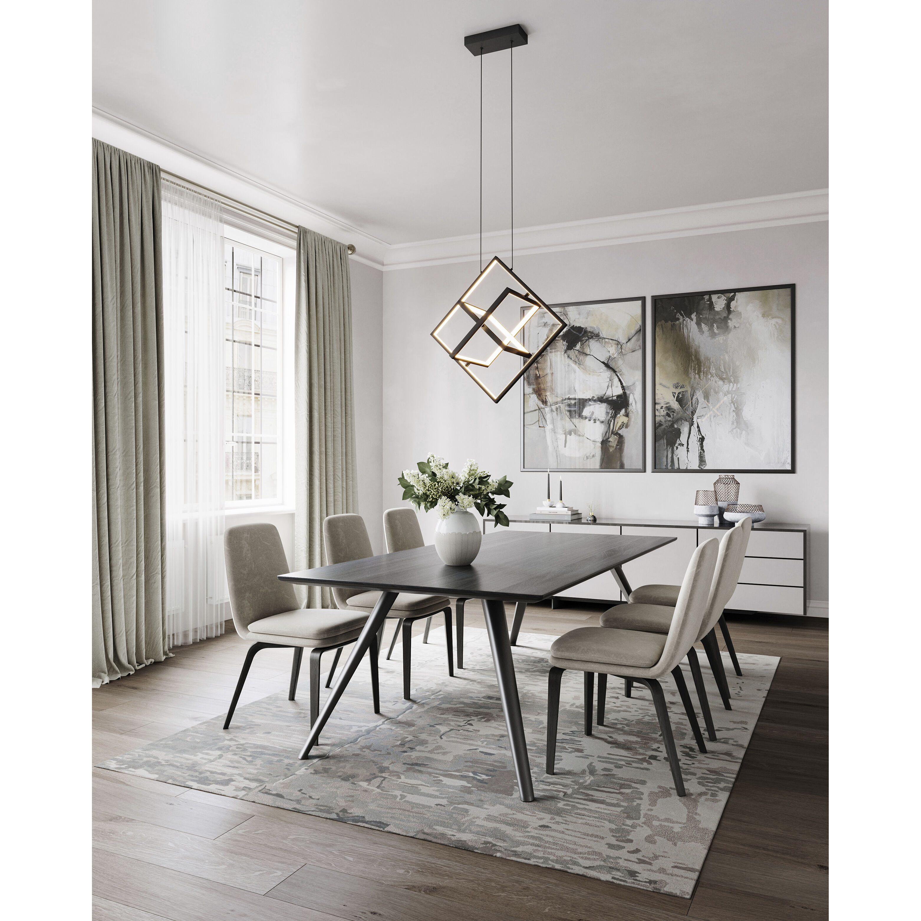 Graymar LED 19.8 inch Black Pendant Ceiling Light