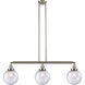Franklin Restoration Large Beacon 3 Light 41 inch Brushed Satin Nickel Island Light Ceiling Light in Seedy Glass, Franklin Restoration