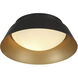 Donoven 2 Light 15 inch Matte Black and Gold Flush Ceiling Light