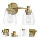Henning 2 Light 15.75 inch Satin Brass Vanity Light Wall Light