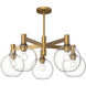 Alora Mood Castilla 5 Light 29.5 inch Aged Gold Chandelier Ceiling Light in Clear Glass