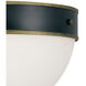 Capsule 2 Light 8 inch Matte Black and Textured Gold Outdoor Flush, Brian Patrick Flynn