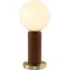 Canada 17 inch 60.00 watt Dark Oak and Satin Brass Table Lamp Portable Light