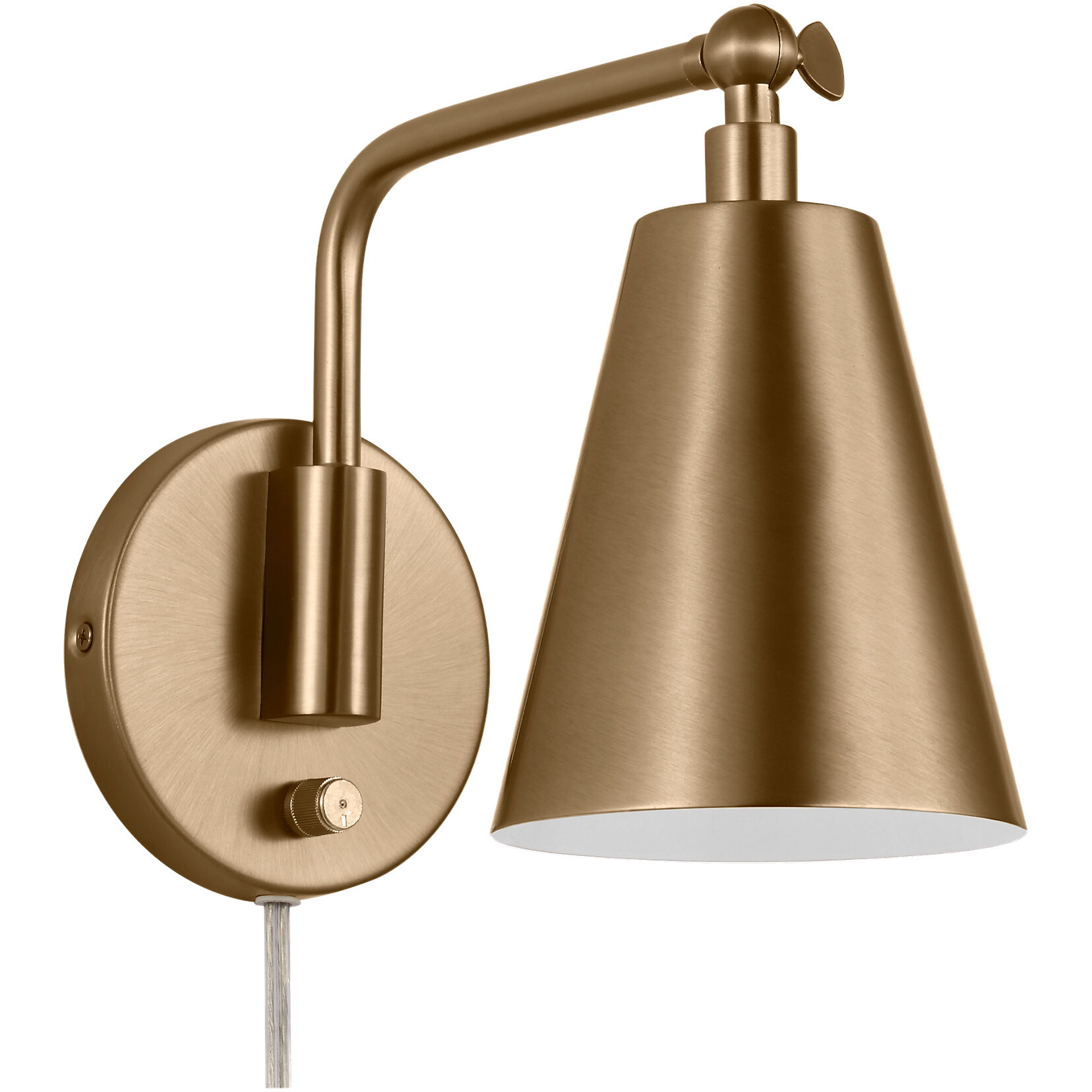Drae LED 8.13 inch Satin Brass Task Sconce Wall Light