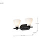 Russel 2 Light 14.75 inch Matte Black Vanity Light Wall Light