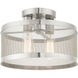 Industro 2 Light 13 inch Brushed Nickel Semi Flush Ceiling Light