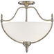 Herndon 3 Light 18 inch Satin Nickel Semi-Flush Ceiling Light, Essentials