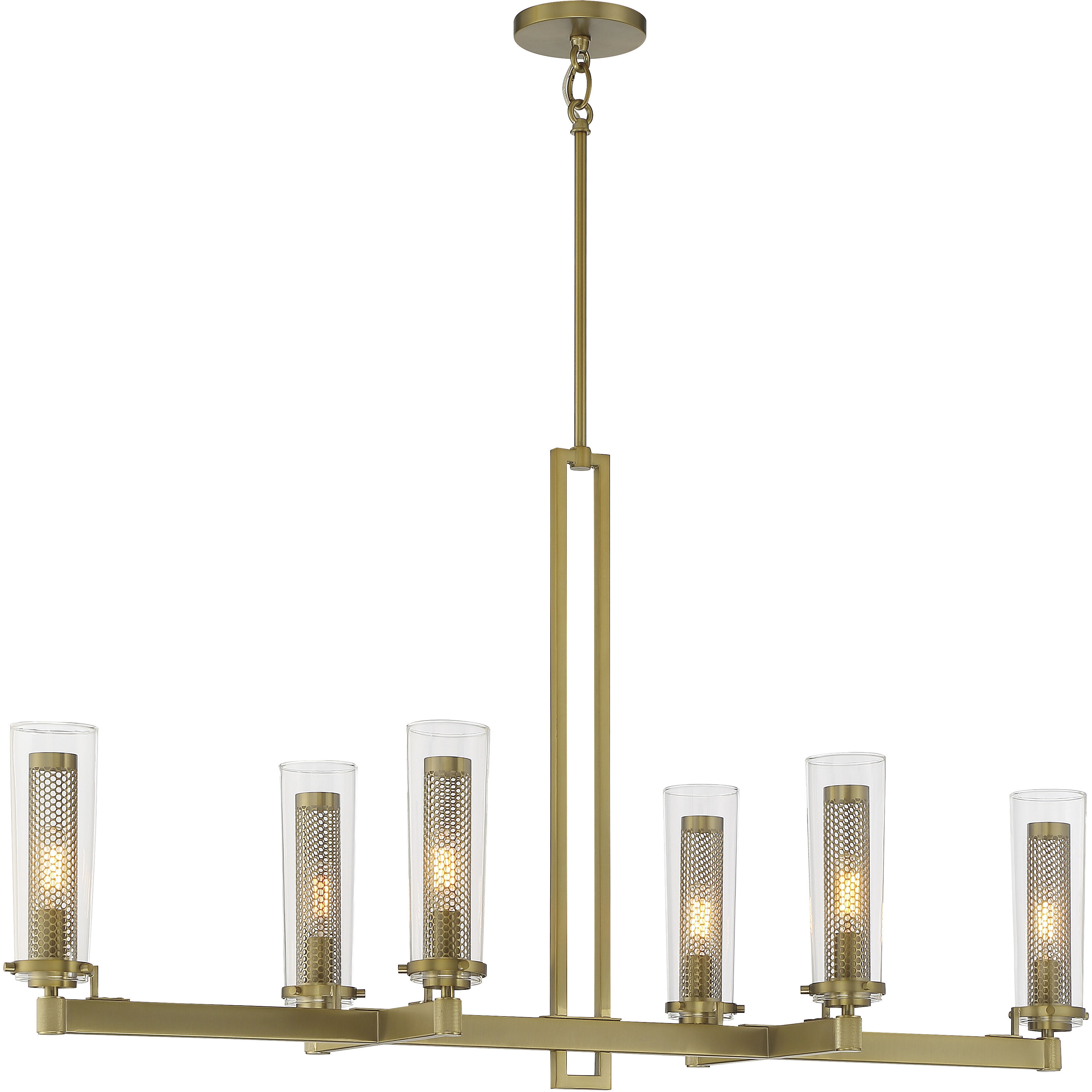 Emmerham 6 Light 44 inch Soft Brass Island Light Ceiling Light
