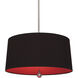Williamsburg Custis 3 Light 15 inch Polished Nickel Pendant Ceiling Light in Blacksmith Black With Richmond Red
