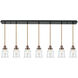 Winchester Canton 7 Light 48 inch Matte Black Linear Pendant Ceiling Light, Winchester