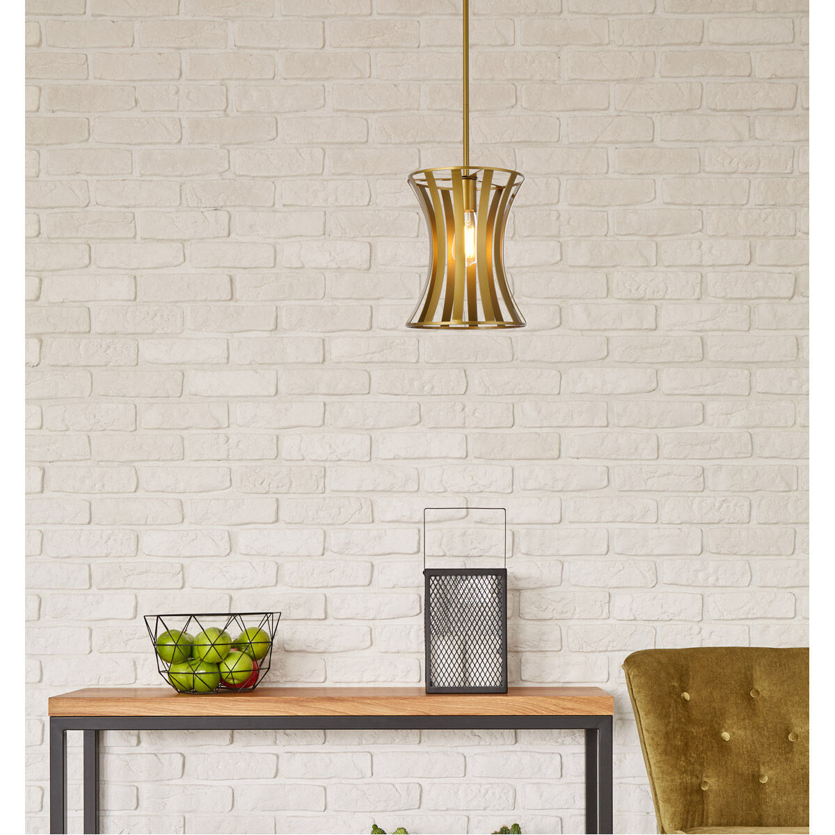 Lily 1 Light 10 inch Brass Pendant Ceiling Light