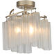Victoria 3 Light 17 inch Golden Silver Semi-Flush Mount Ceiling Light