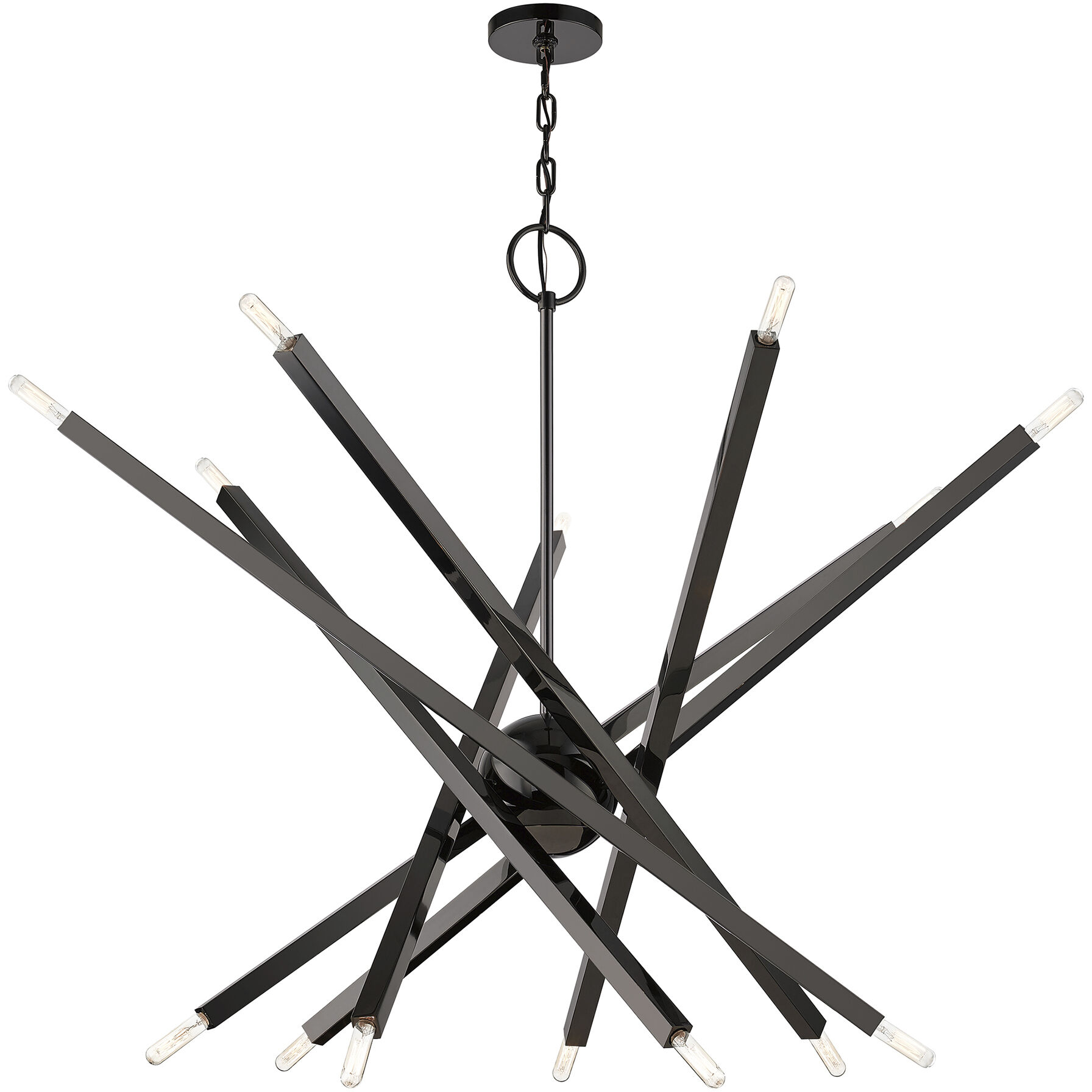Monaco 14 Light 40 inch Black Chrome Chandelier Ceiling Light, Extra Large