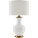 Lilou 31.5 inch 150 watt White and Antique Brass Table Lamp Portable Light