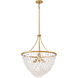 Myra 6 Light 24 inch Distressed Brass Chandelier Ceiling Light