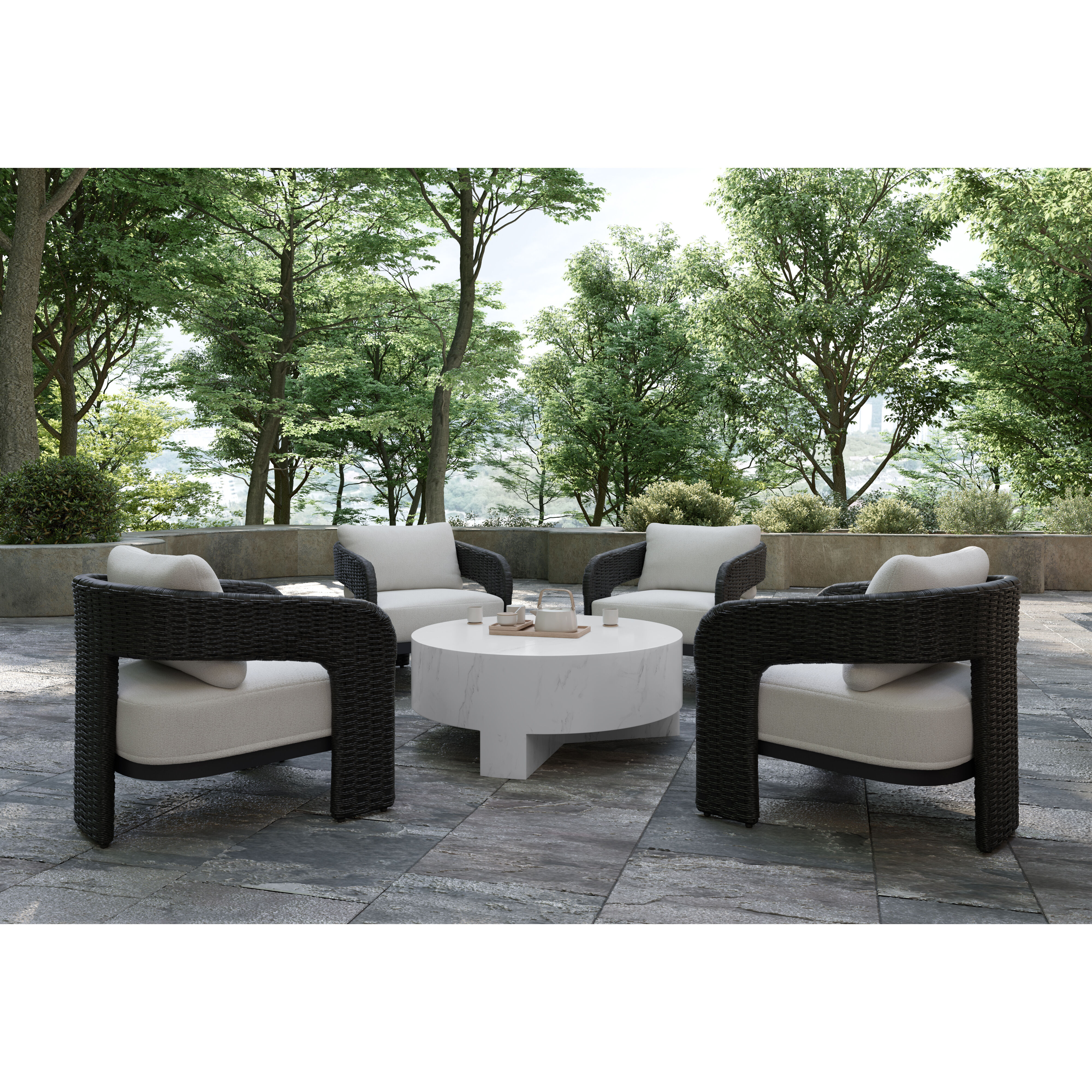 Pylos Black / Louis Cream Outdoor Dining Armchair