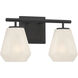 Siena 2 Light 14.25 inch Dark Matte Black Vanity Wall Light