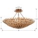 Broche 8 Light 30 inch Antique Gold Semi Flush Ceiling Light