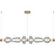Bolla LED 72.6 inch Novel Brass Linear Chandelier Ceiling Light in Smoke, Mandrel