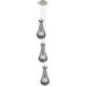 Owego 3 Light 7.13 inch Brushed Satin Nickel Multi Pendant Ceiling Light in Light Smoke Glass, Cord Hung