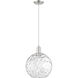 Arcadia Athens Water Glass 1 Light 12 inch Brushed Satin Nickel Mini Pendant Ceiling Light