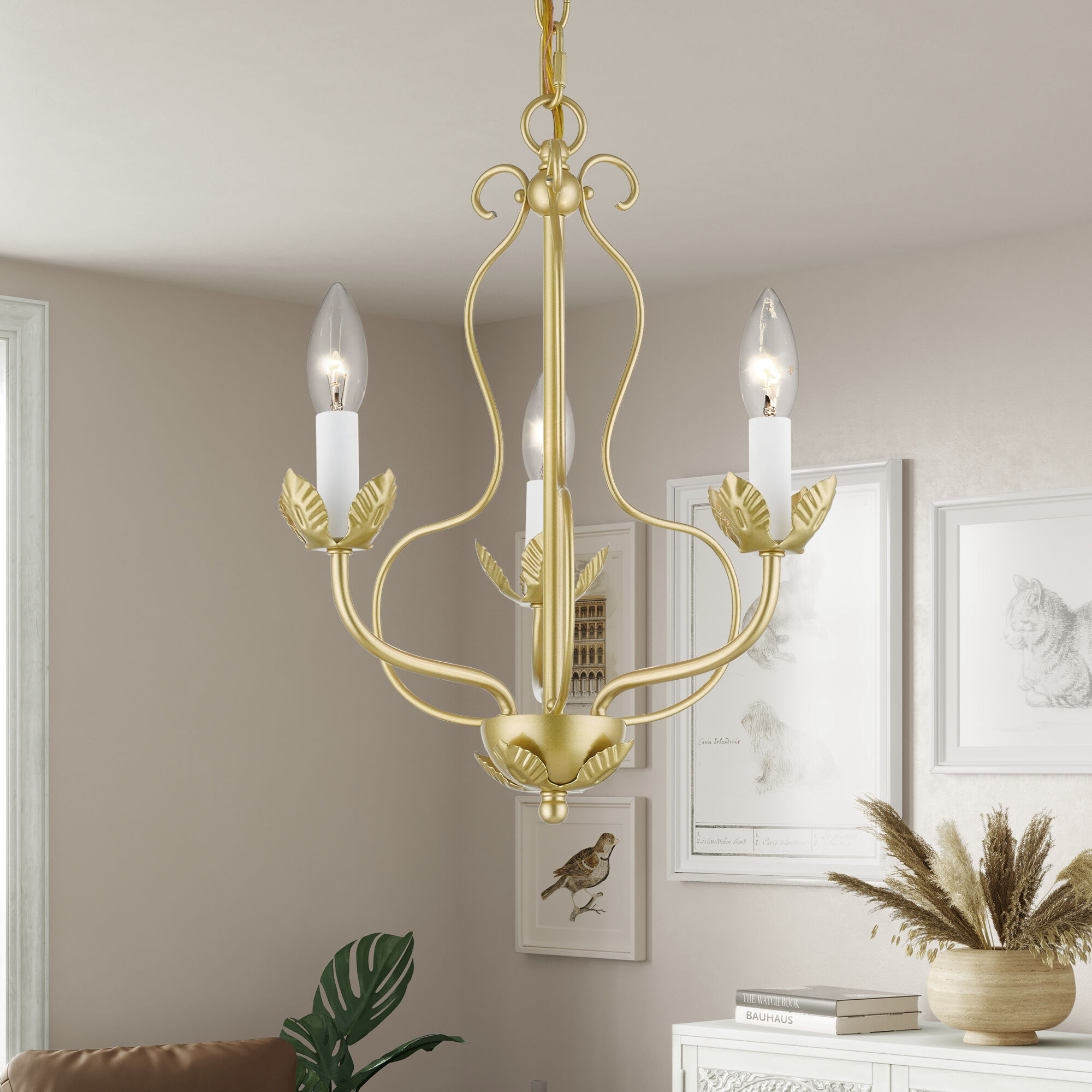 Katarina 3 Light 13 inch Soft Gold Chandelier Ceiling Light