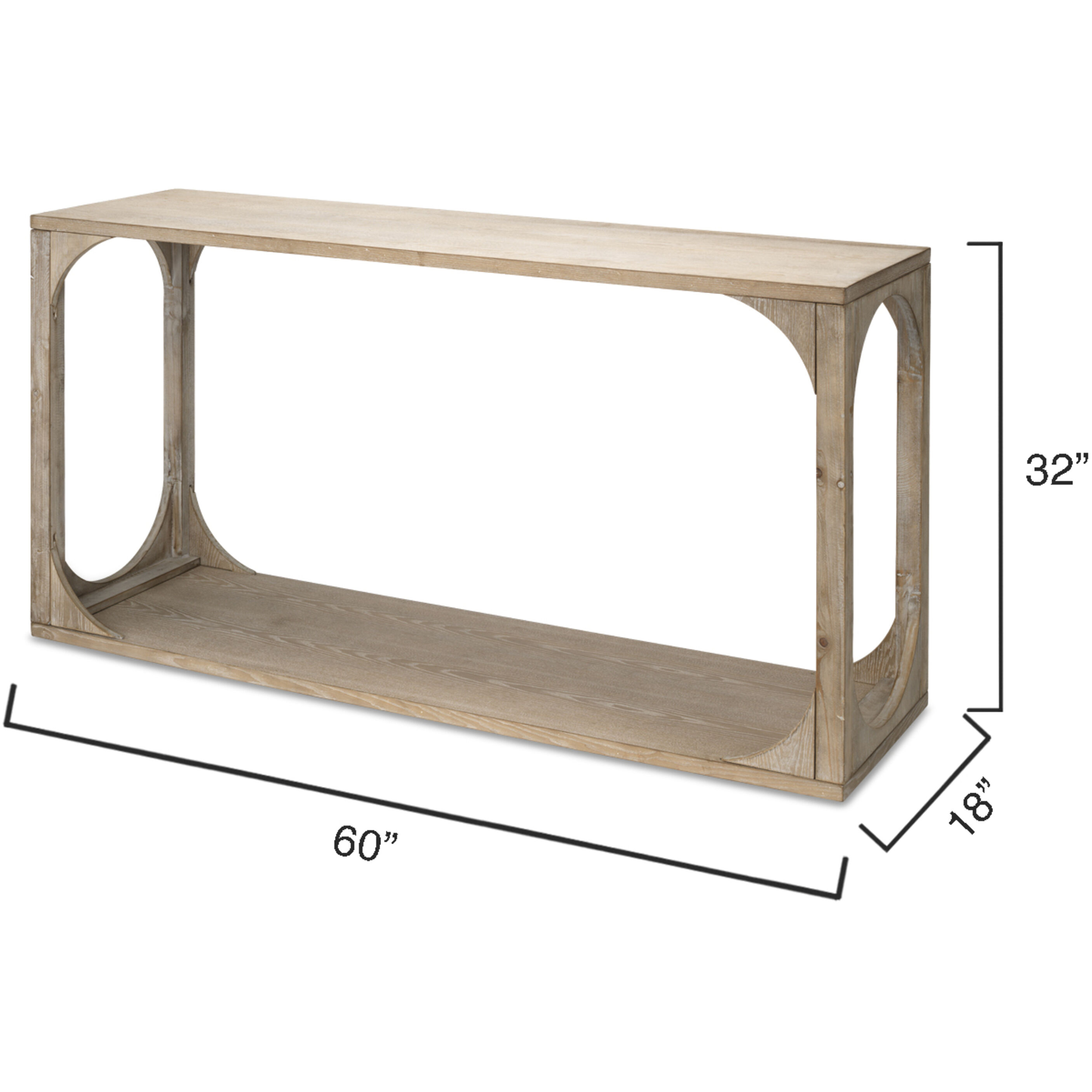 Everett 60 inch Grey Washed Wood Console Table
