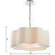 Villoy 6 Light 24 inch Polished Nickel with White Chandelier Ceiling Light