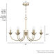 Junie Bud 6 Light 28 inch Luxe Gold Chandelier Ceiling Light, Medium