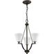 Bravo 3 Light 18 inch Antique Bronze Foyer Chandelier Ceiling Light