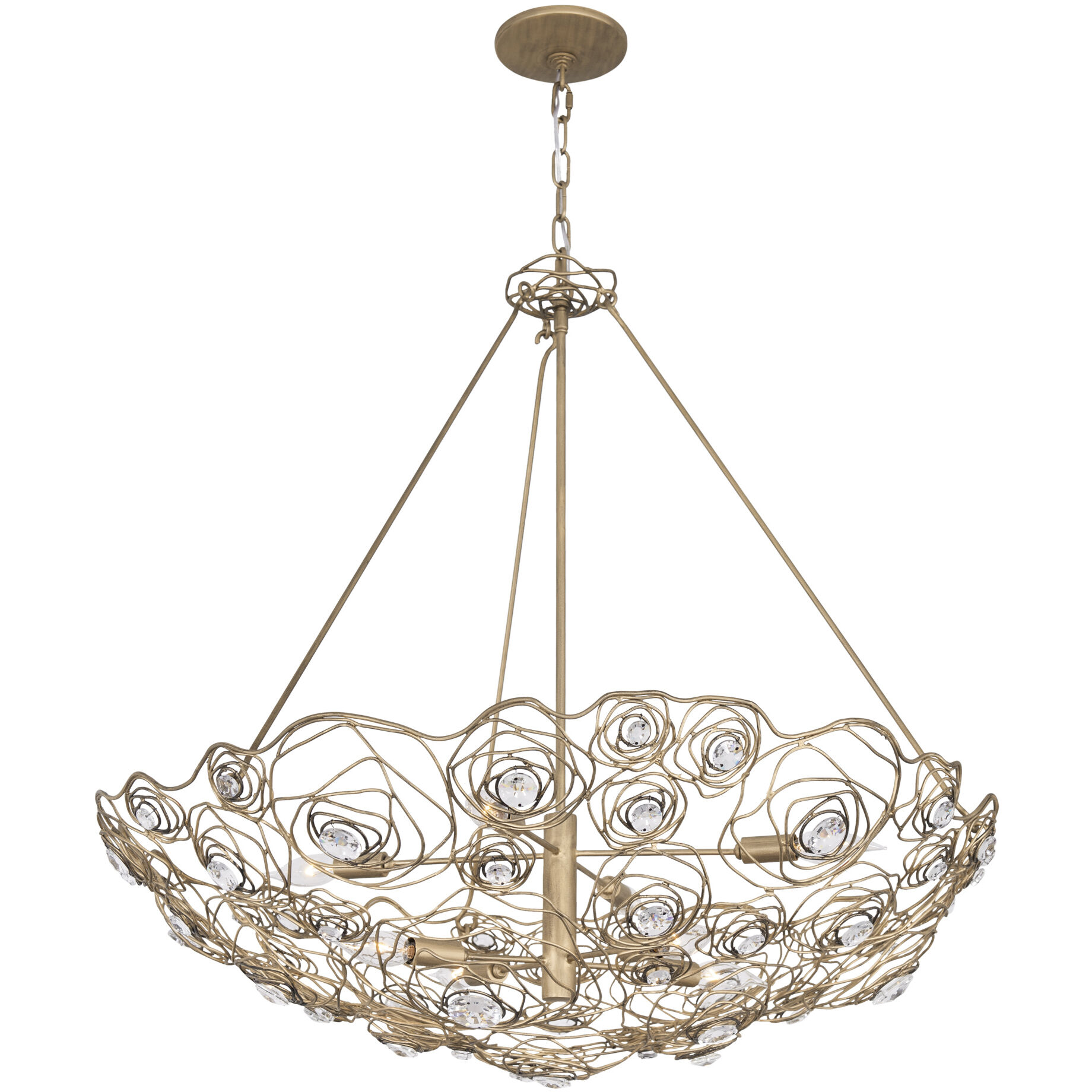 Ethereal Rose 8 Light 32.5 inch Havana Gold Ombre Pendant Ceiling Light