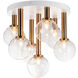 Stellar 7 Light 14.63 inch Aged Gold Brass Flush Mount Ceiling Light in Aged Gold Brass and Clear