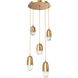 Pebble LED Novel Brass Chandelier Ceiling Light, Multi-Port