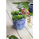 Terracotta Blue and White Outdoor Planter, Set of 4