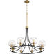 Clarion 8 Light 33 inch Noir and Satin Nickel Chandelier Ceiling Light