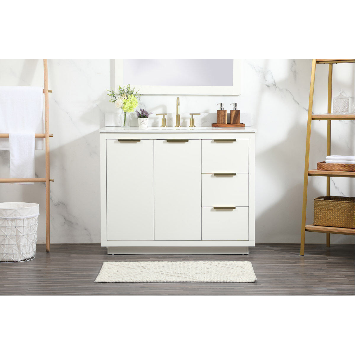 Blake 42 X 22 X 34 inch White Vanity Sink Set