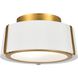 Fulton 2 Light 12 inch Antique Gold Semi Flush Ceiling Light