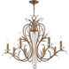 Serafina 8 Light 33 inch Hand Applied Venetian Golden Bronze Chandelier Ceiling Light