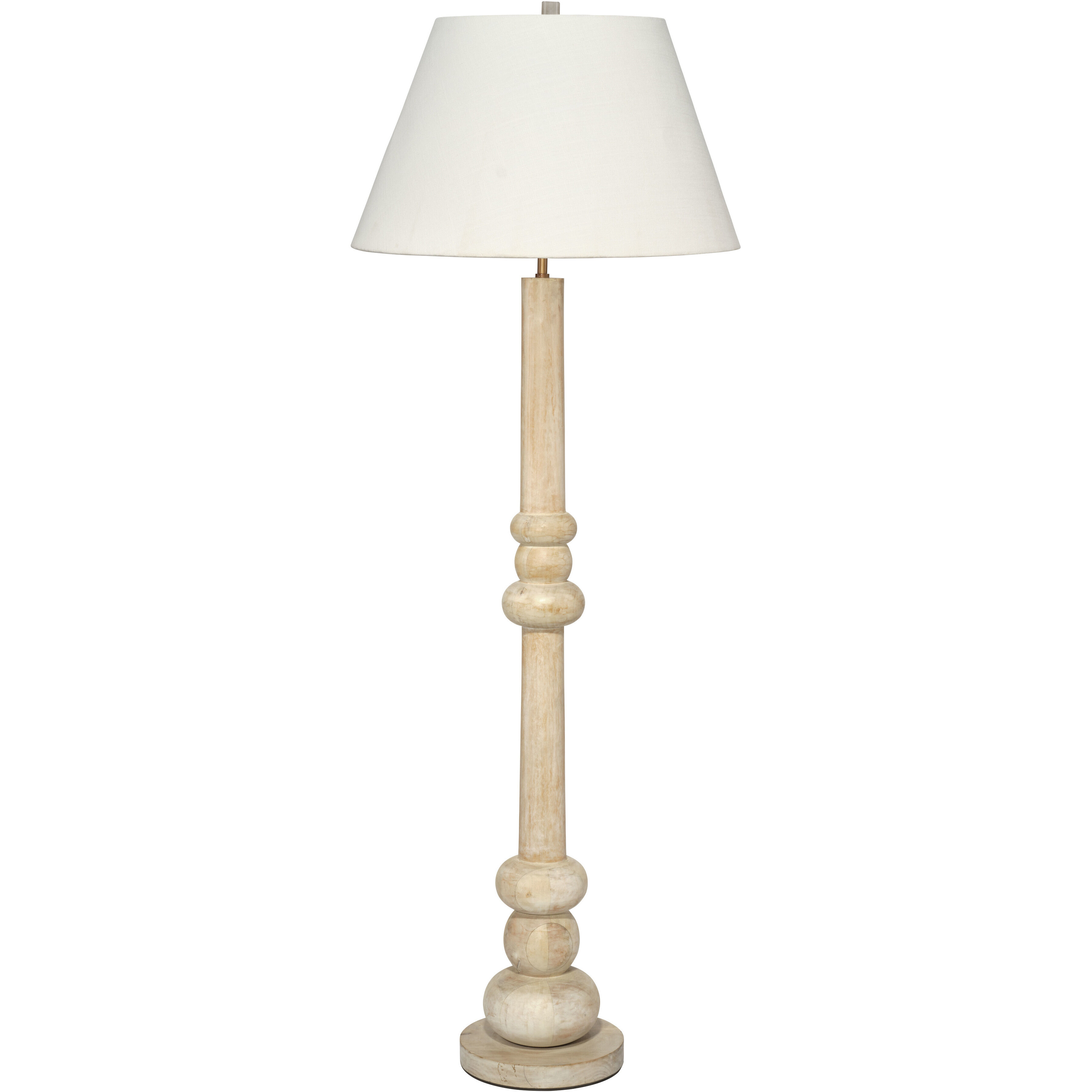 Augustine 68 inch 150 watt White Washed Mango Wood Floor Lamp Portable Light, Inline