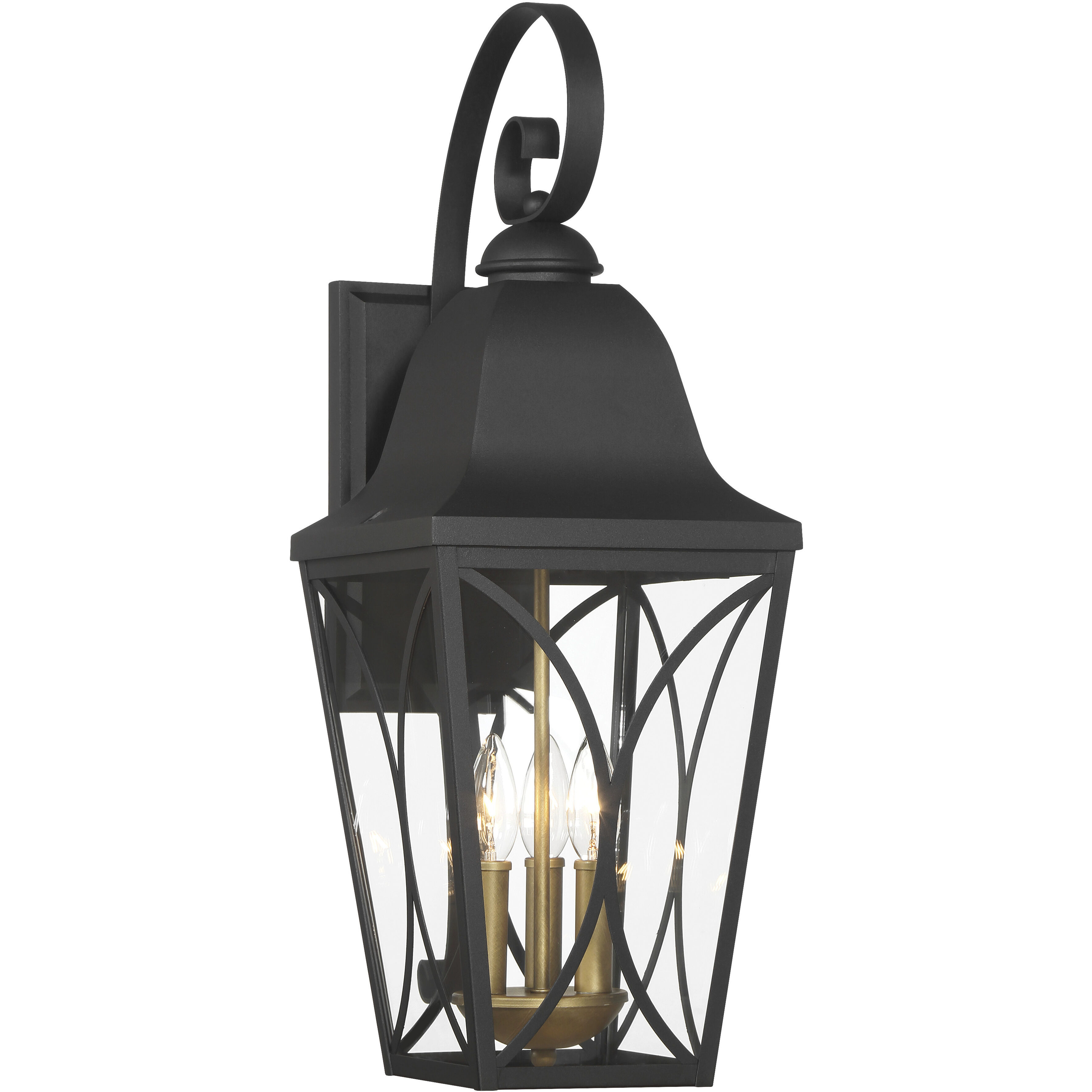 Cardigan Outdoor Wall Mount in Sand Coal and Olden Brass, Great Outdoors