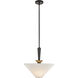 Alora Mood Bridgette 1 Light 16.38 inch Matte Black and Folded White Pendant Ceiling Light in Linen Shade