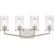 Beverlly 4 Light 28 inch Brushed Nickel Bathroom Vanity Light Wall Light