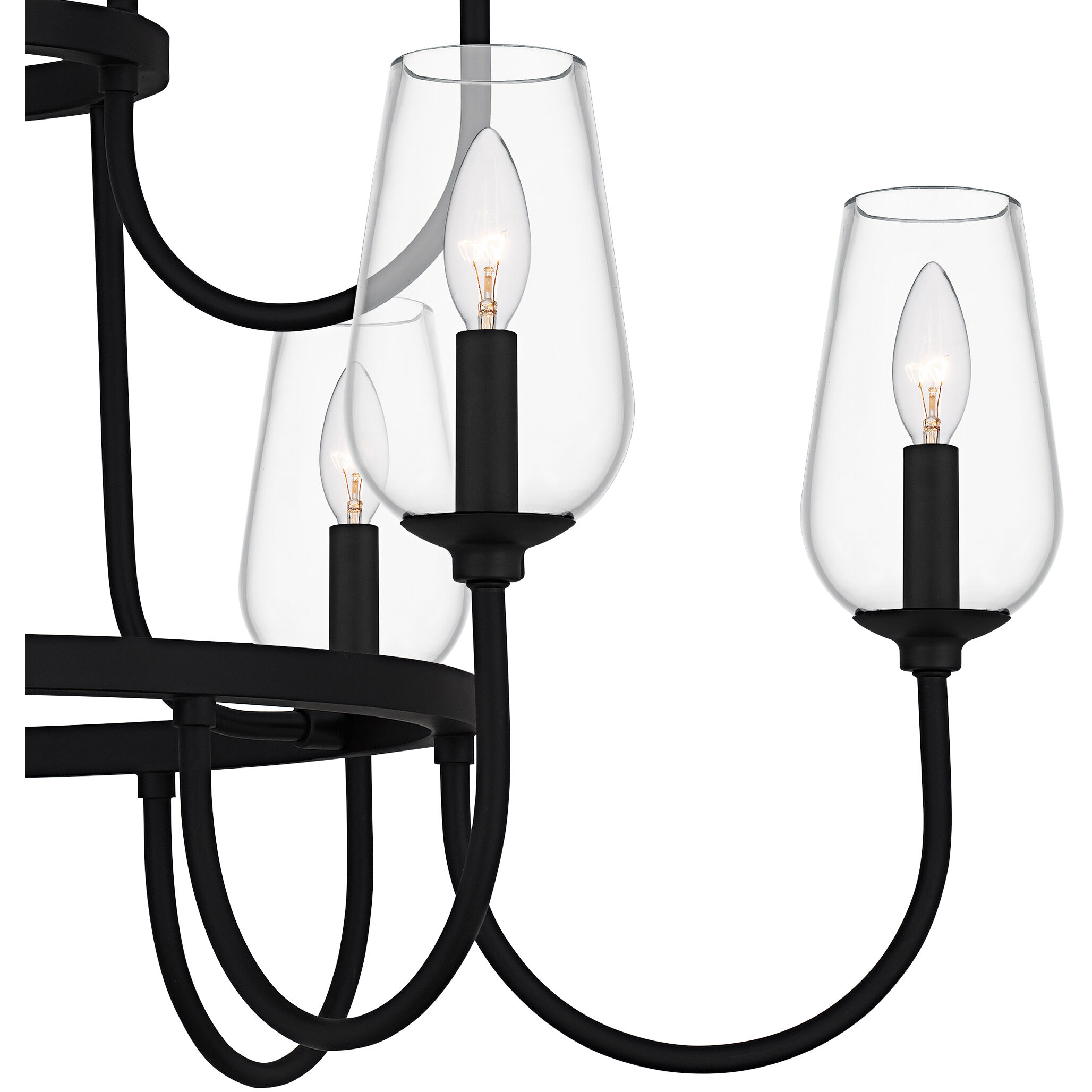 Viscount 9 Light 36 inch Matte Black Chandelier Ceiling Light