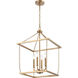 Emmett 4 Light 17 inch Brushed Gold Pendant Ceiling Light