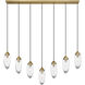 Arden 7 Light 54 inch Rubbed Brass Linear Chandelier Ceiling Light