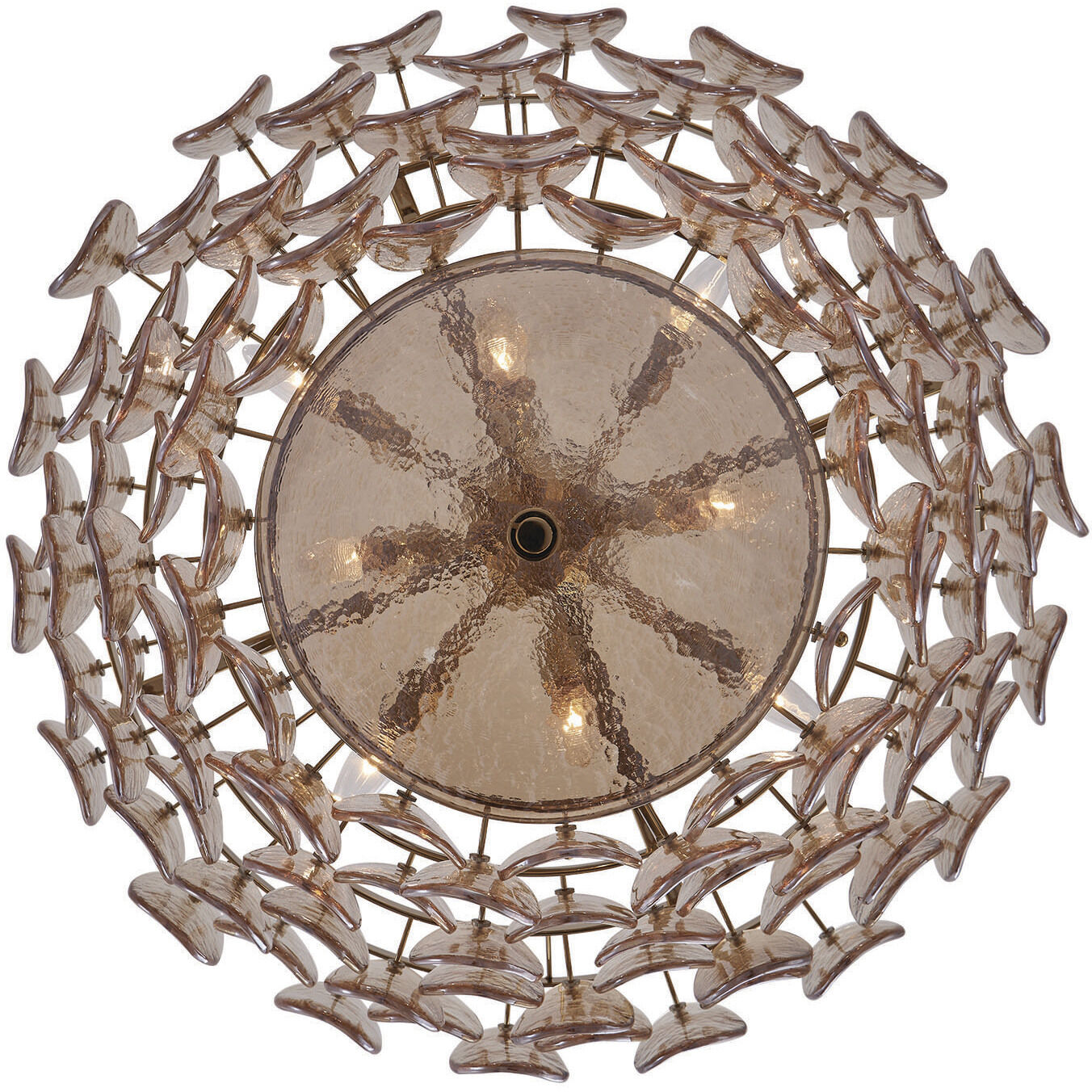 Uroko 8 Light 28 inch Polished Winter Brass Pendant Ceiling Light